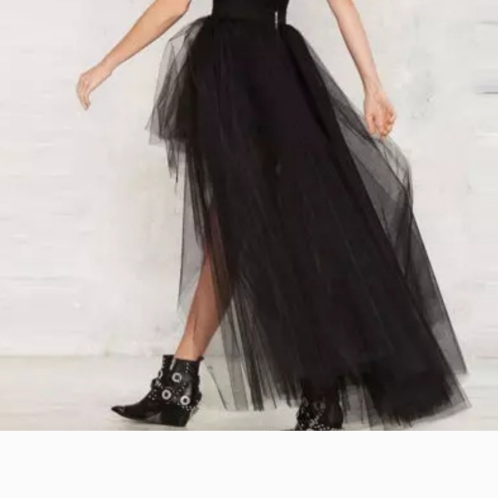 Halloween costume Idea Make It Goth,Tulle Tiered Layered maxi Mini skirt Black - Picture 6 of 11